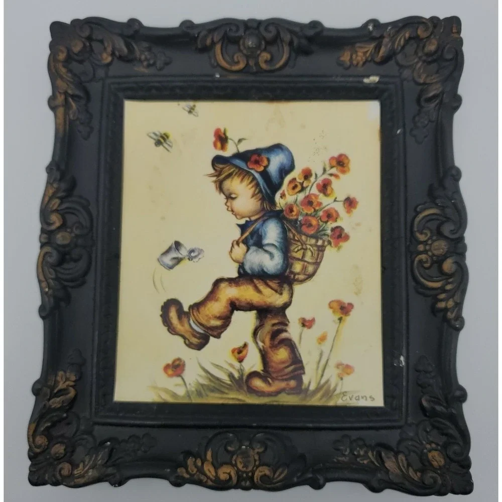 Set of 3 Chalkware Wall Plaque‎ 